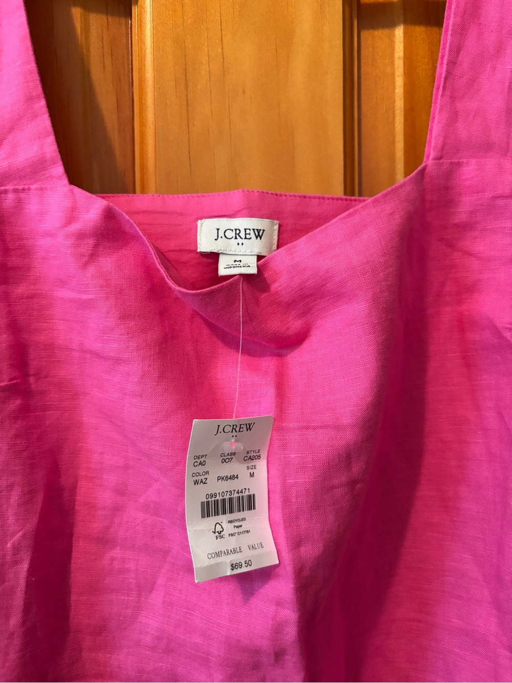 NWT J Crew Factory Linen Blend Square Neck Tank Top - Picture 5 of 7